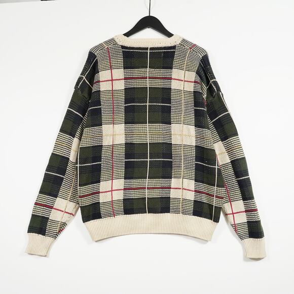 Vintage 80's Woods & Gray Knit Argyle Crewneck Sweater L - Picture 2 of 8